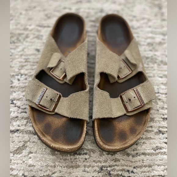 Birkenstock Other - BIRKENSTOCK Faded Khaki Arizona Soft Footbed Suede Leather Mens Size 42